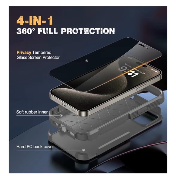 Premium Gray Smartphone Case IPhone 15 pro - Picture 4 of 16